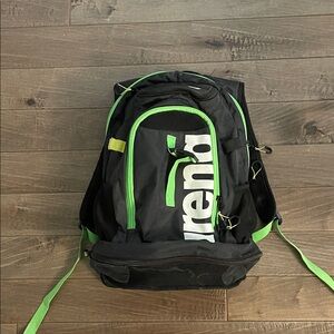 Arena Black and Green Backpack